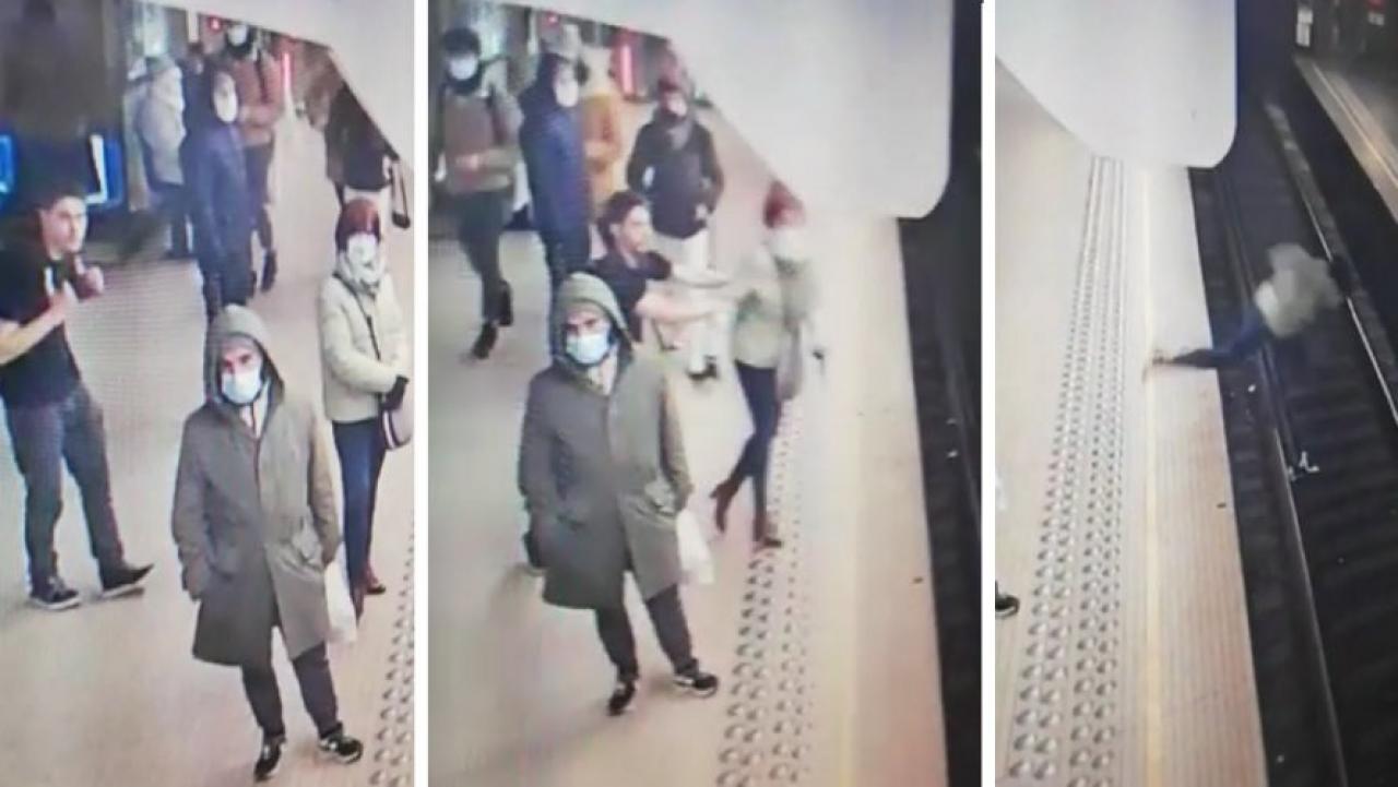 Budaletina gura ženu pod vlak - Pogledajte snimku: Namjerno gurnuo ženu na tračnice, vozač u šoku