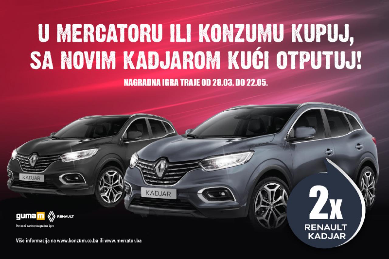 Mercator i Konzum najsretnijim kupcima poklanjaju dva automobila - Mercator i Konzum najsretnijim kupcima poklanjaju dva automobila Renault Kadjar