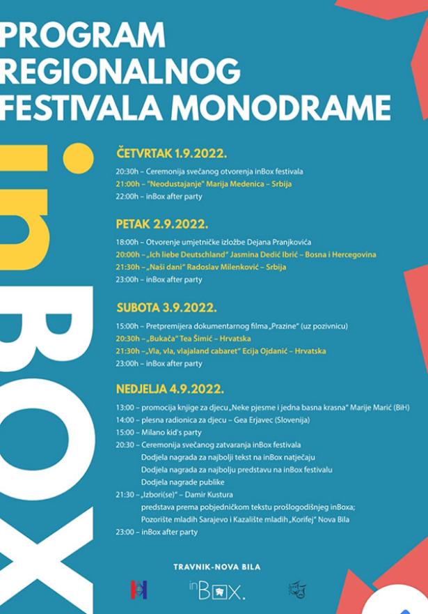 Objavljen program 2. Regionalnog festivala monodrame inBox - Objavljen program 2. Regionalnog festivala monodrame inBox