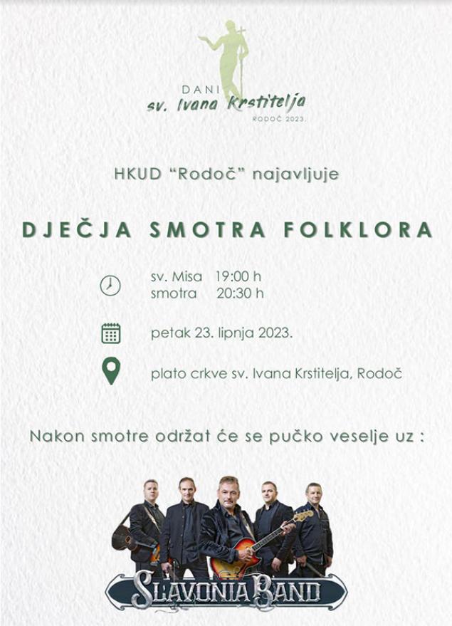 Najavni plakat - U Rodoču koncert Slavonia benda