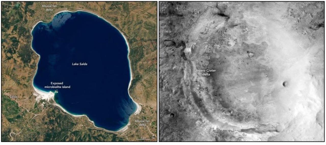 Usporedna fotografija jezera Salda i kratera Jezero na planeti Mars - Znate šta povezuje planet Mars, Tursku i Bosnu i Hercegovinu?