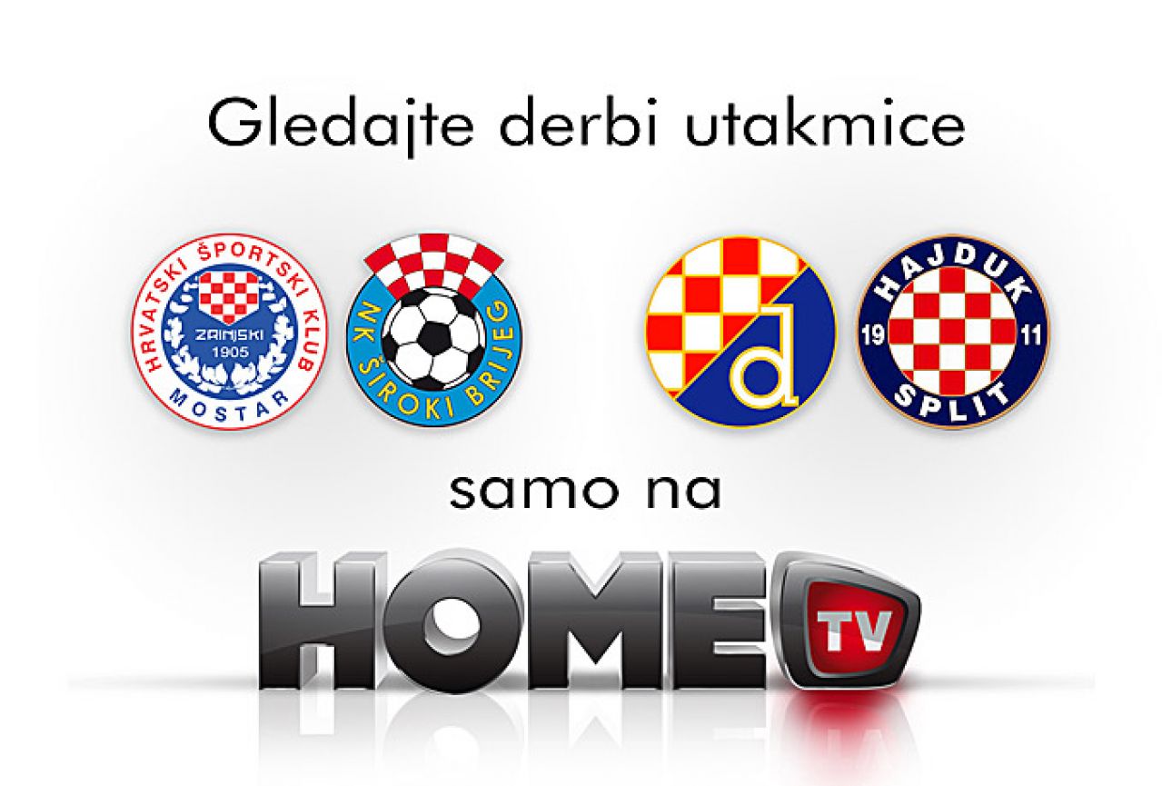 U subotu na HOME.TV-u utakmice Zrinjski - Široki Brijeg i Dinamo - Hajduk