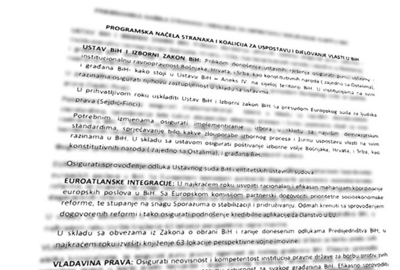 Pročitajte potpisana Programska načela za uspostavu i djelovanje vlasti u BiH