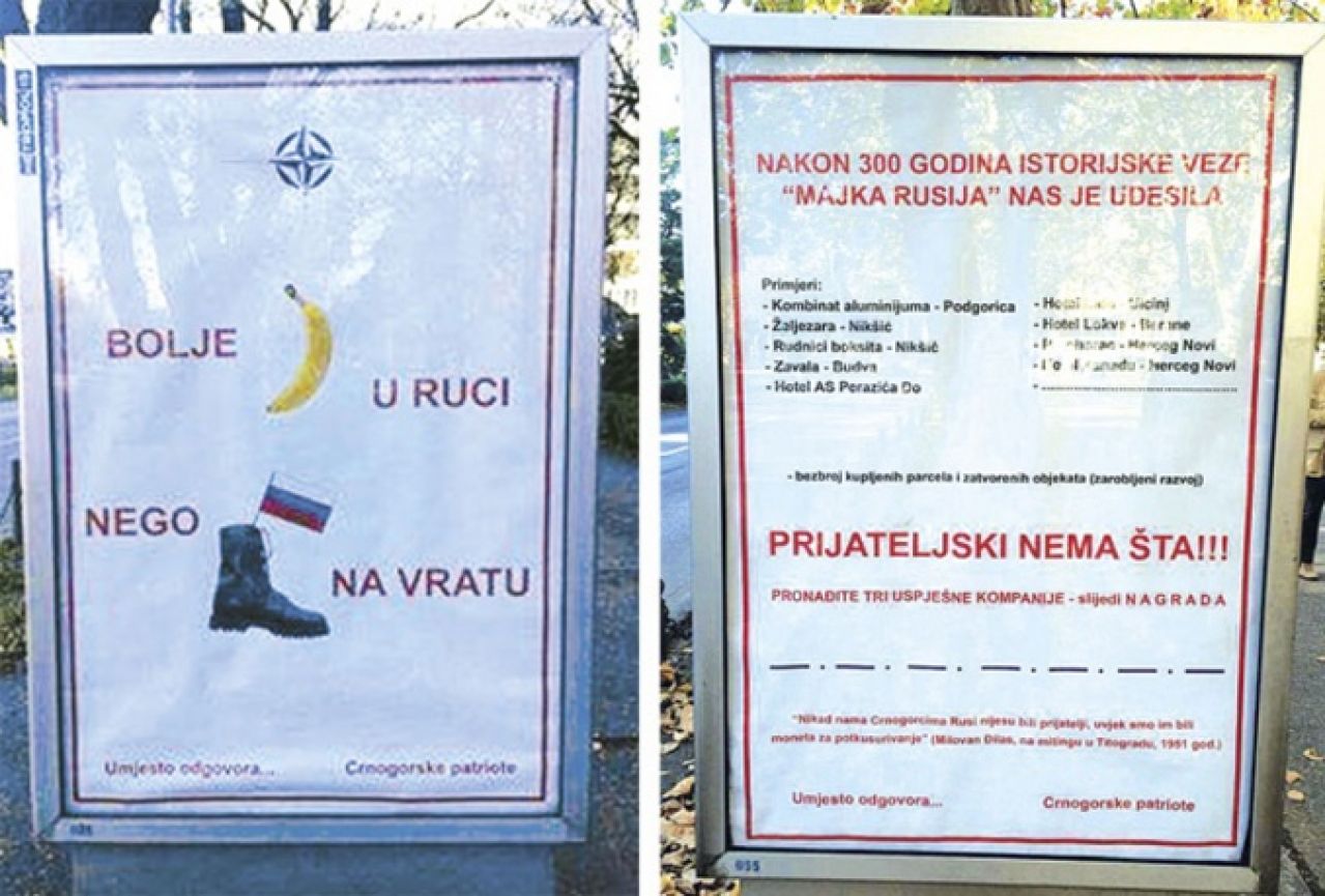 Rusi ogorčeni provokatorskim billboardima postavljenim u Crnoj Gori