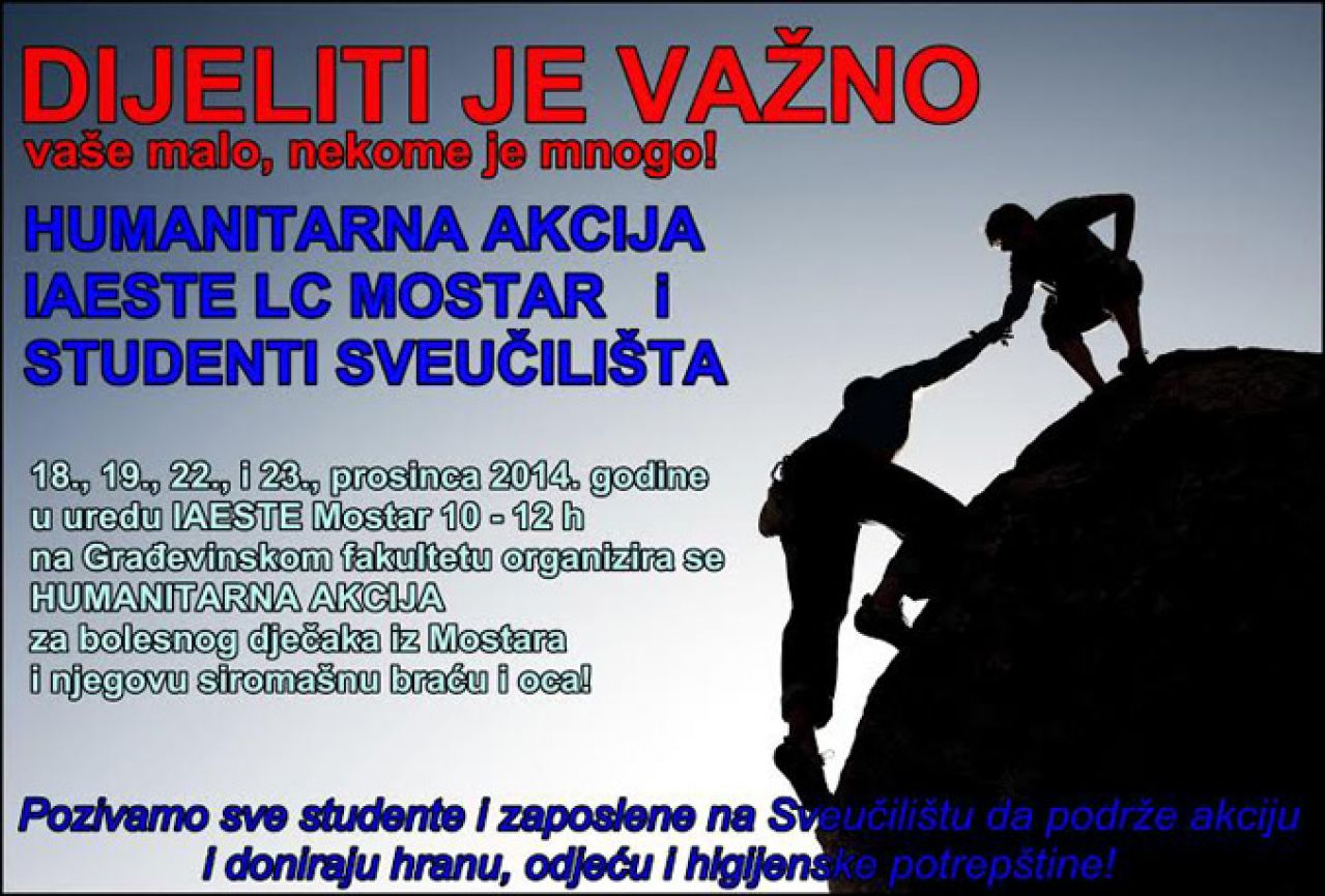 IAESTE Mostar organizira humanitarnu akciju za pomoć djeci