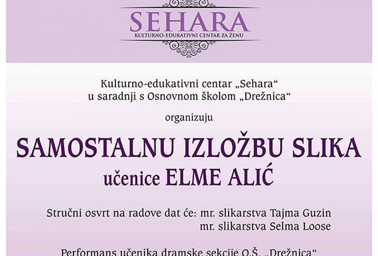U Mostaru izložba  četrnaestogodišnje djevojčice