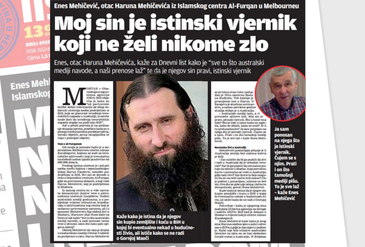 Otac mostarskog selefije: Moj sin je samo vjernik! Mediji lažu!