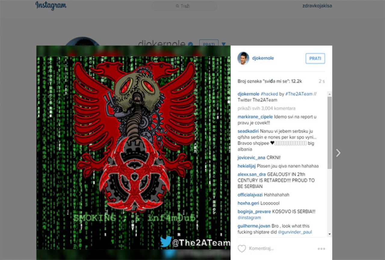 Albanski hakeri upali u Instagram profil Novaka Đokovića