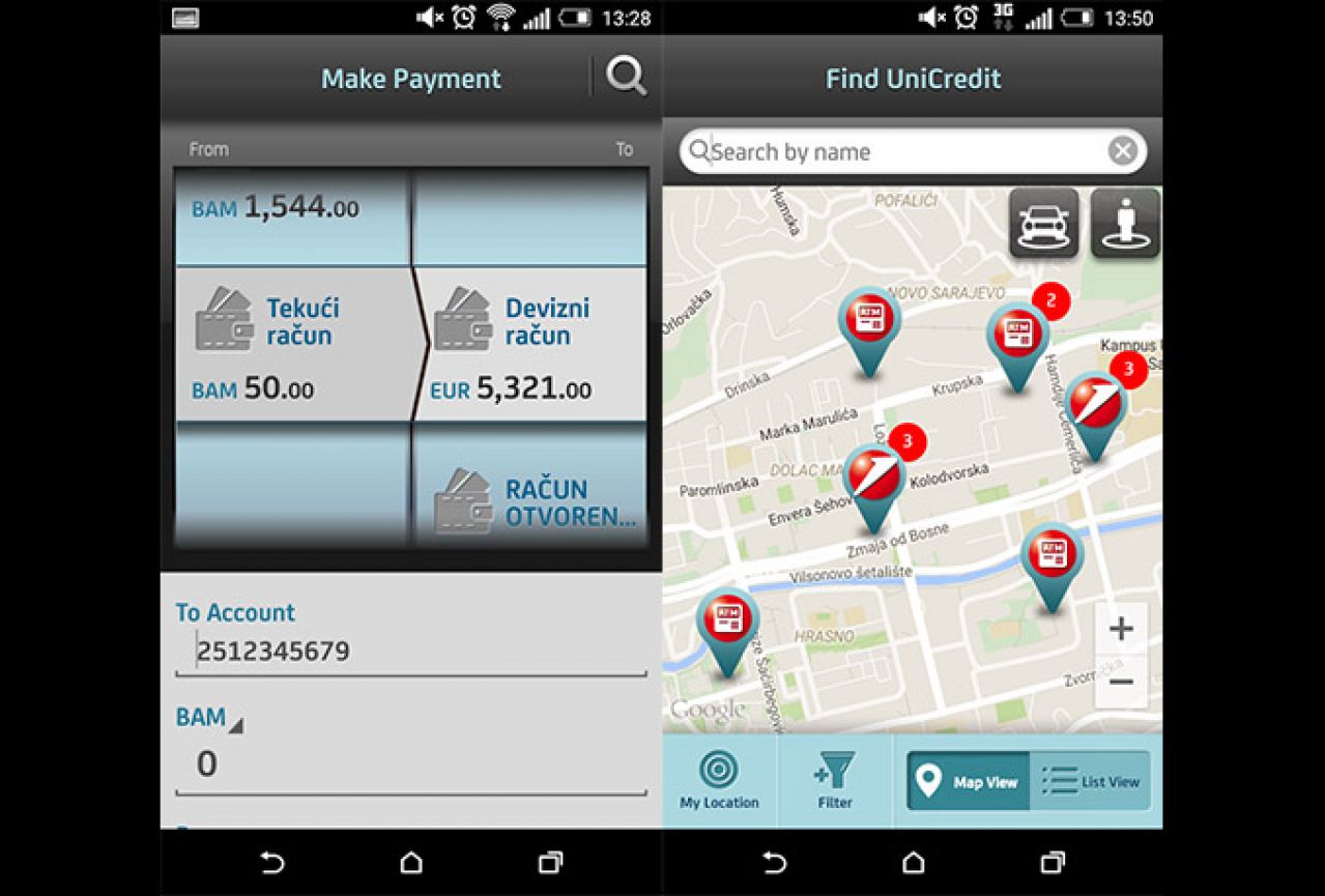 Aplikacija za mobilno bankarstvo UniCredit Bank u novom dizajnu
