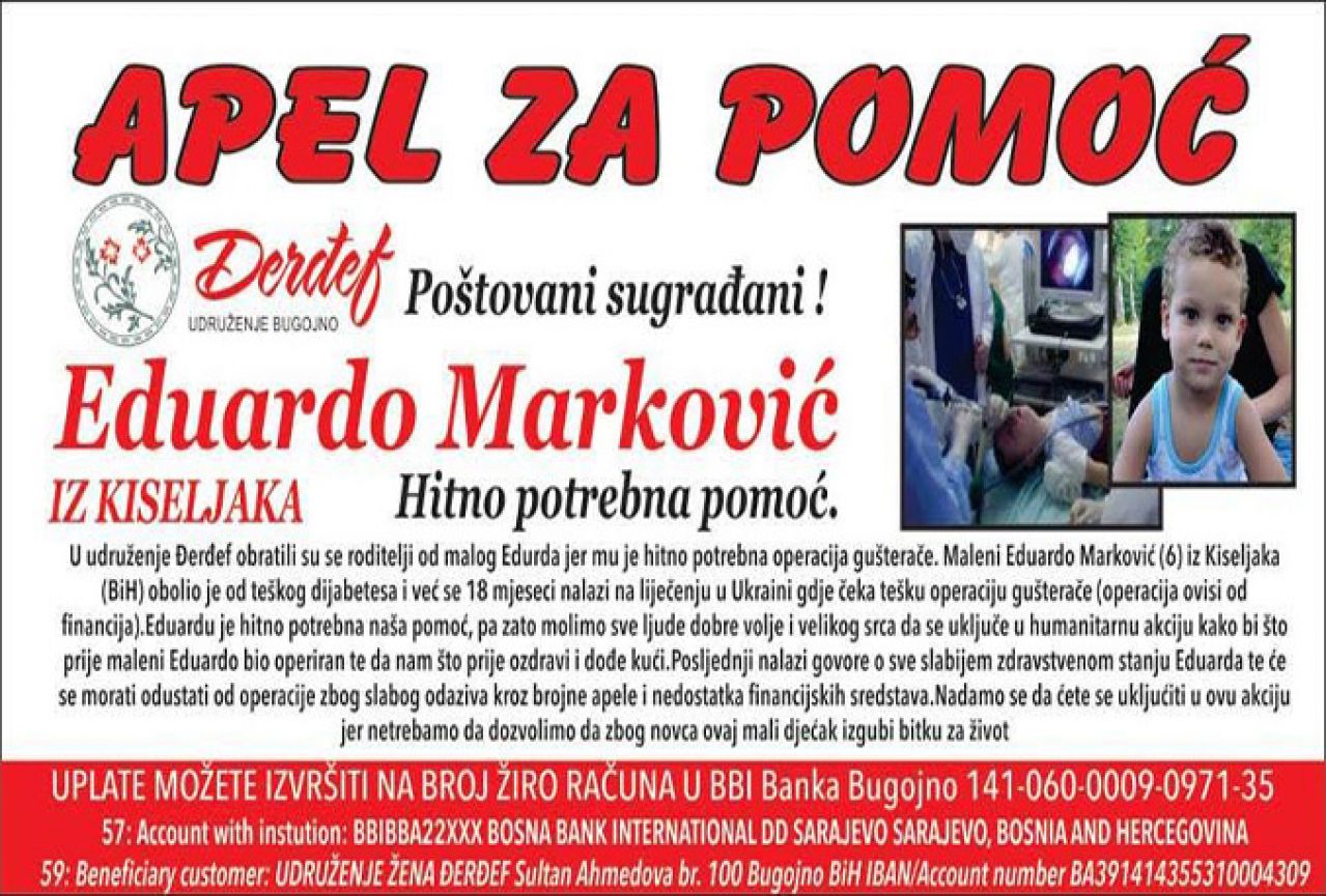 Apel za pomoć šestogodišnjem dječaku