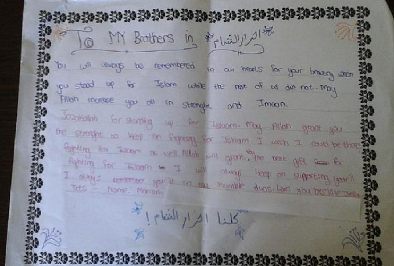 Učiteljica u osnovnoj školi zadala učenicima da pišu ISIL-ovcima pisma podrške