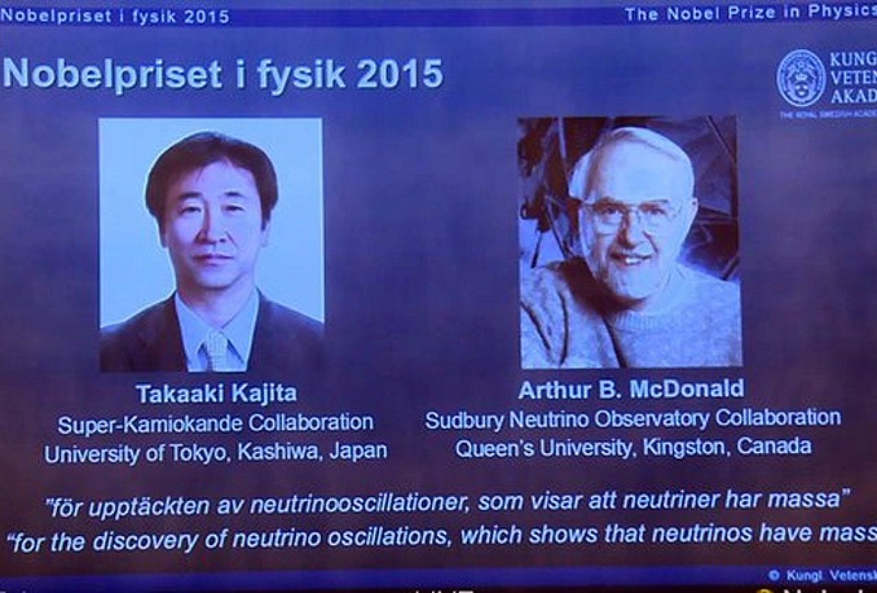 Nobela za fiziku dobili zbog otkrića da neutrini imaju masu