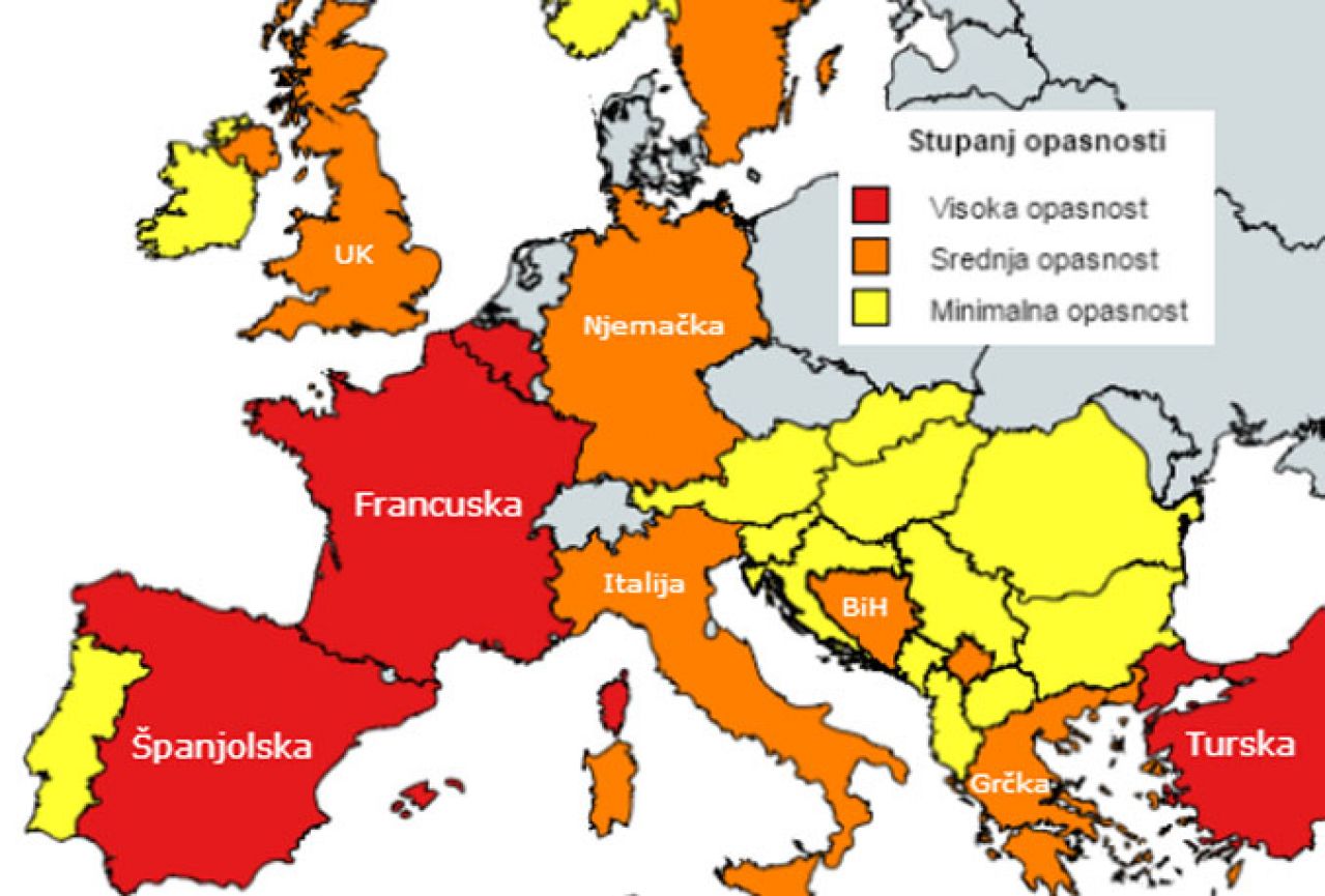 Ovo su države kojima prijete teroristi: Gdje se nalazi BiH?