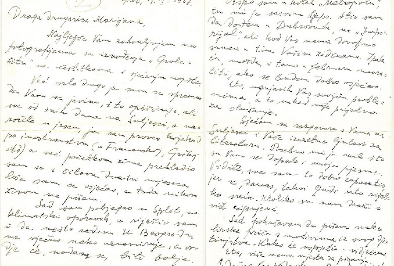 Otkrivena nježna pisma koja je Branko Ćopić 19 godina slao udatoj Dubrovkinji