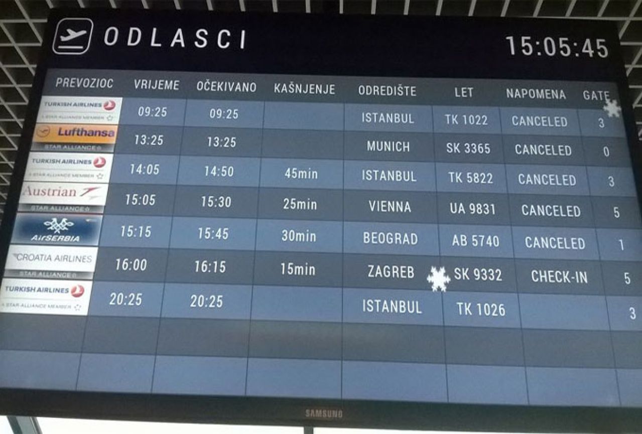 Zbog guste magle otkazani svi letovi na Međunarodnom aerodromu u Sarajevu