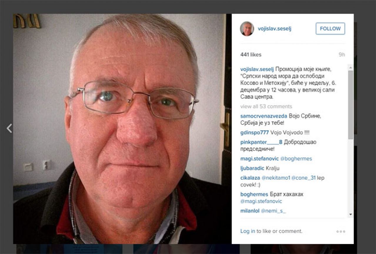 Šešelj otvorio profil na Instagramu i odmah objavio selfie