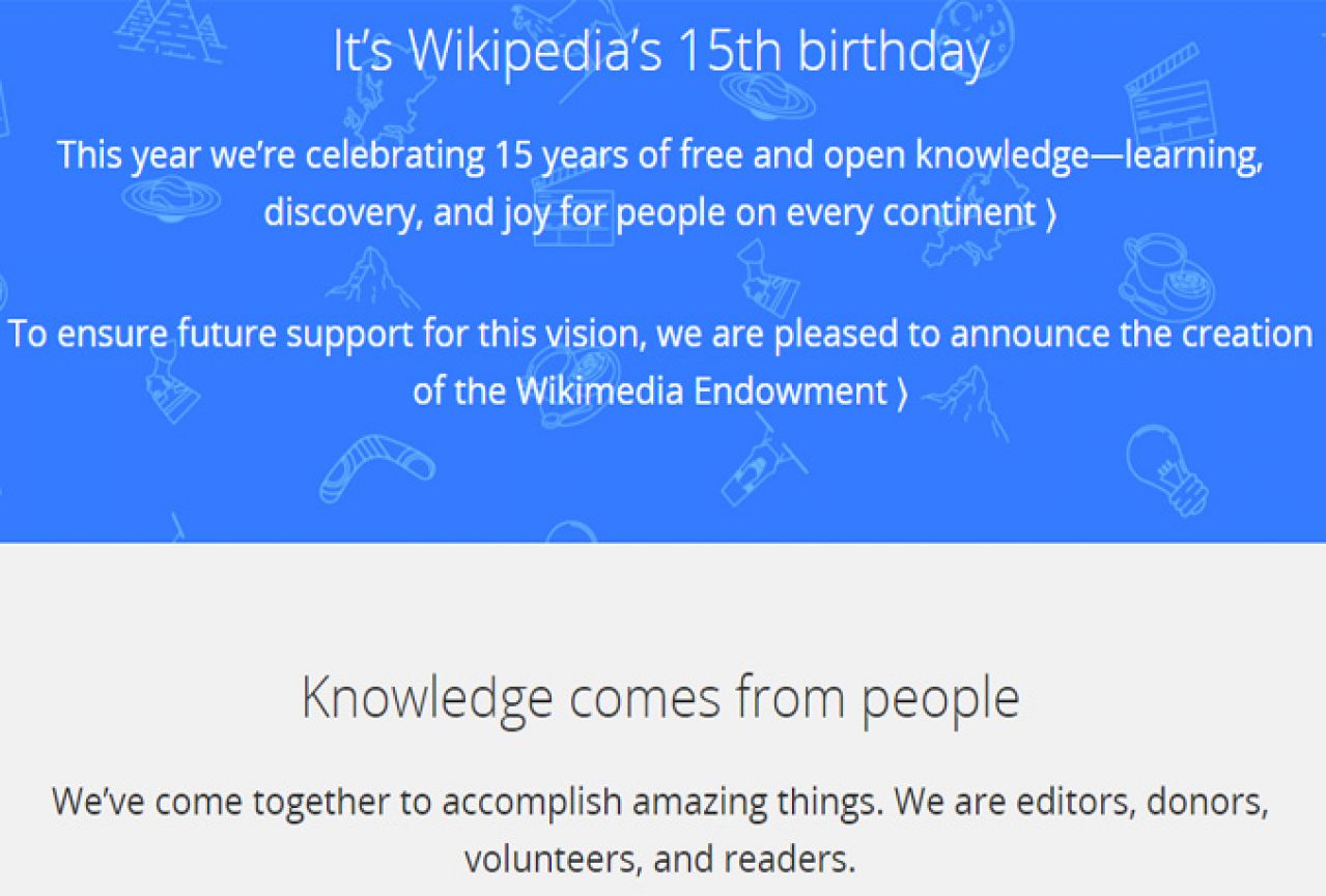 Wikipedia slavi petnaesti rođendan