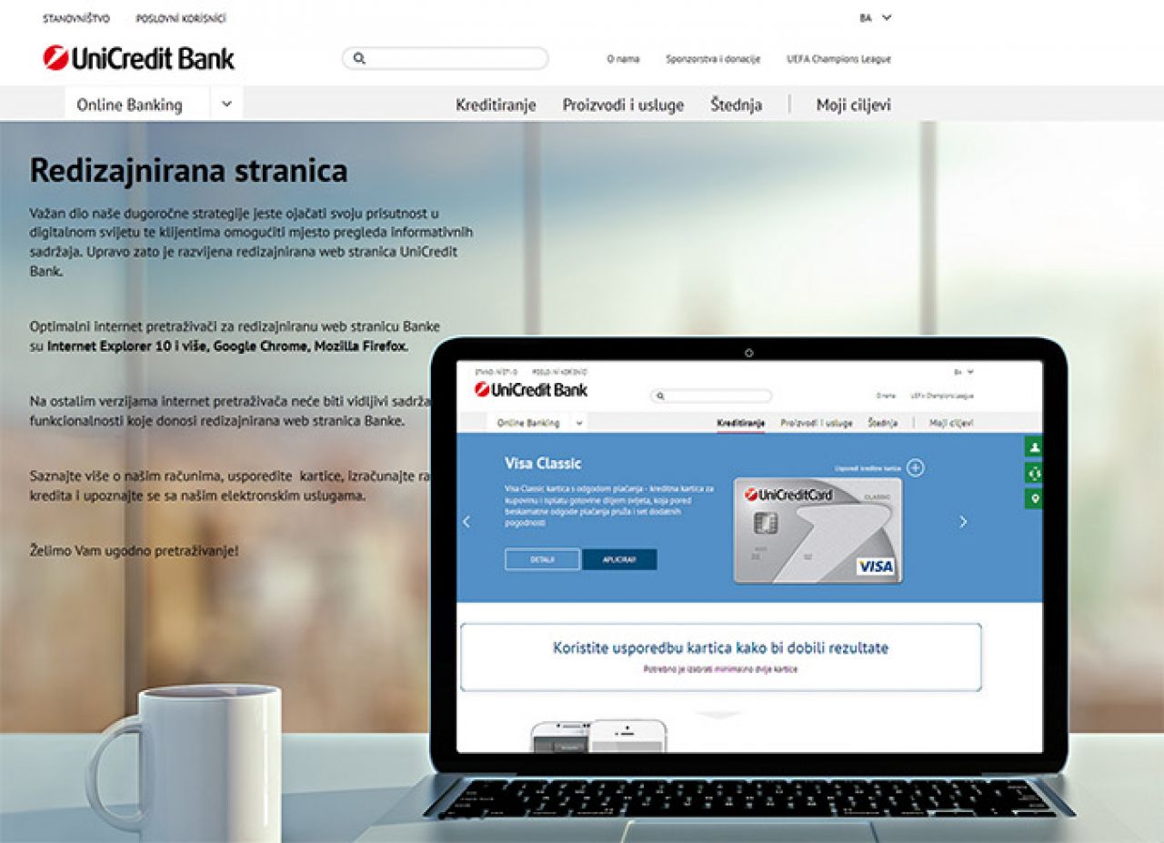 Nova web stranica UniCredit Bank 