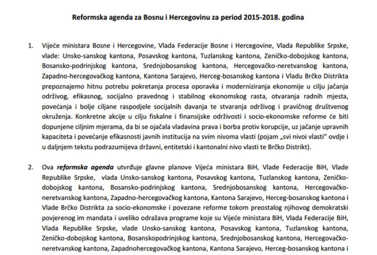 Što nam donosi Reformska agenda?