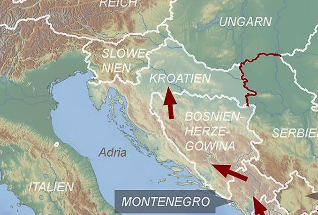 Karta nove rute: Izbjeglice će tražiti spas preko BiH
