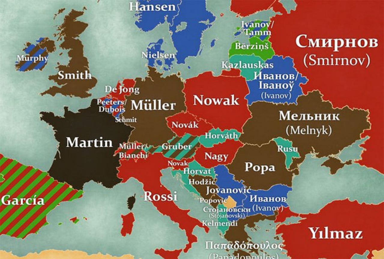Ovo su najčešća prezimena u Europi - doznajte što znače