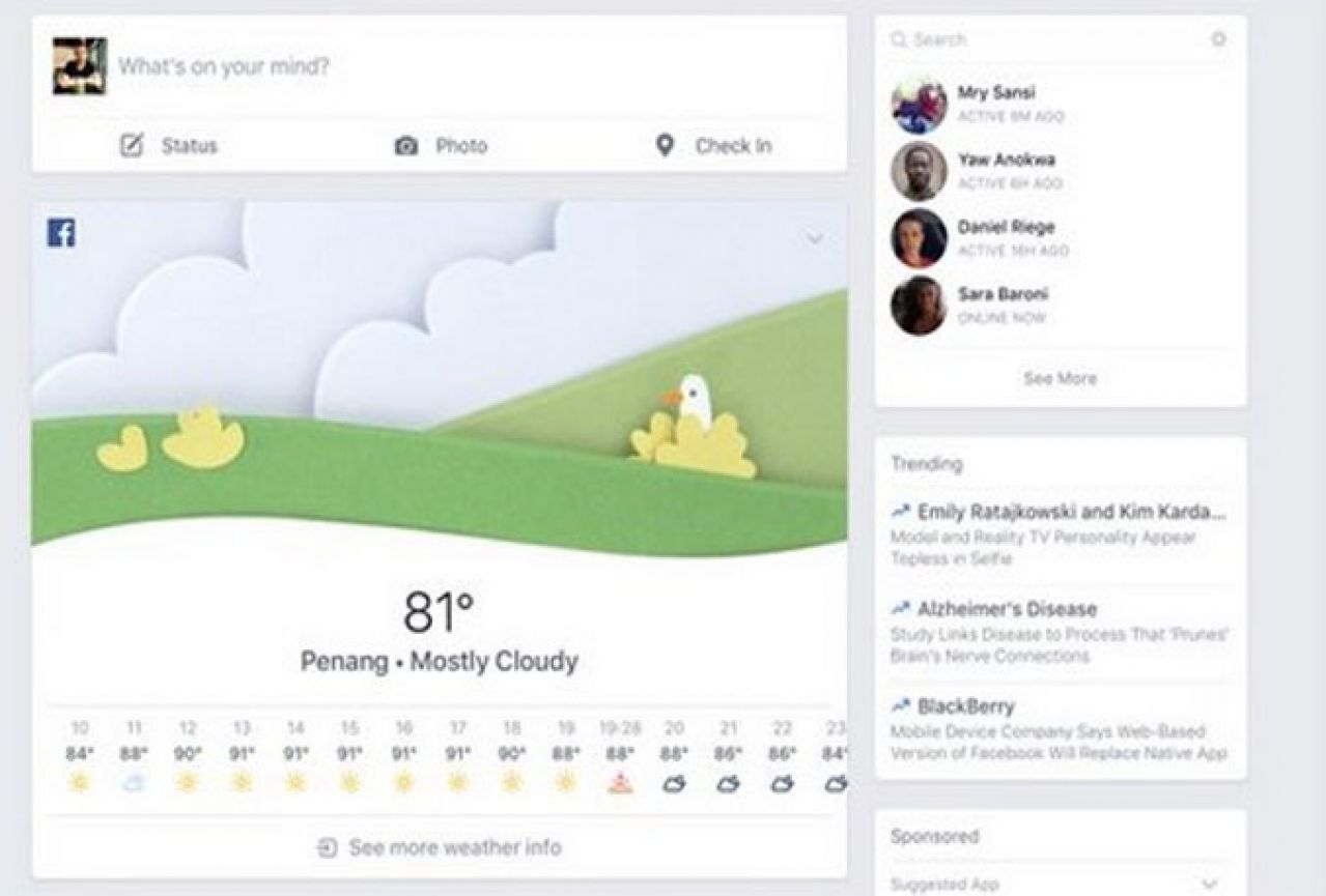 Facebook će uskoro prikazivati i vremensku prognozu