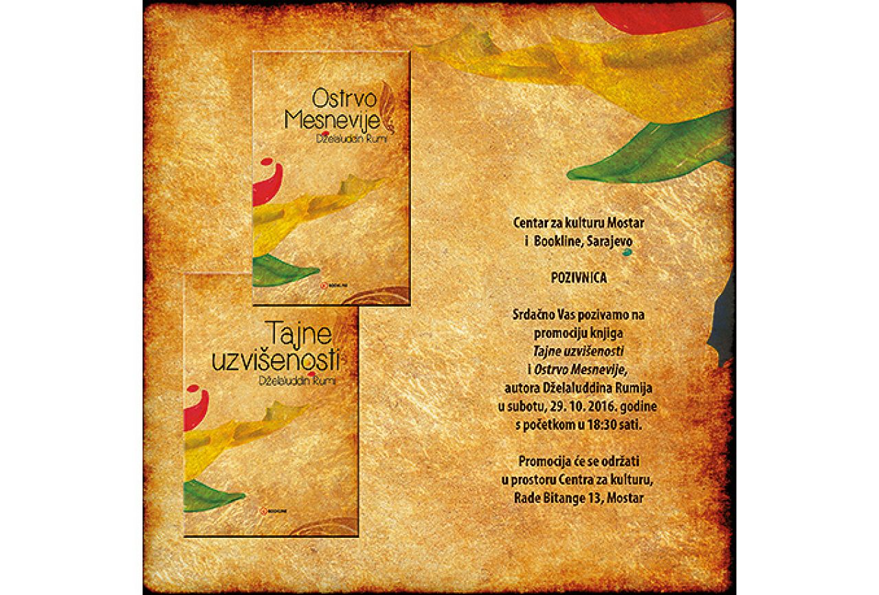 Promocija knjige “Tajne uzvišenosti i Ostrvo Mesnevije” Dželaluddina Rumija