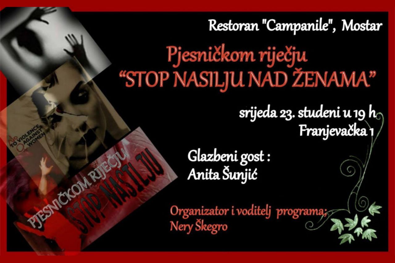Hercegovačke pjesnikinje 'Pjesničkom riječju STOP NASILJU'