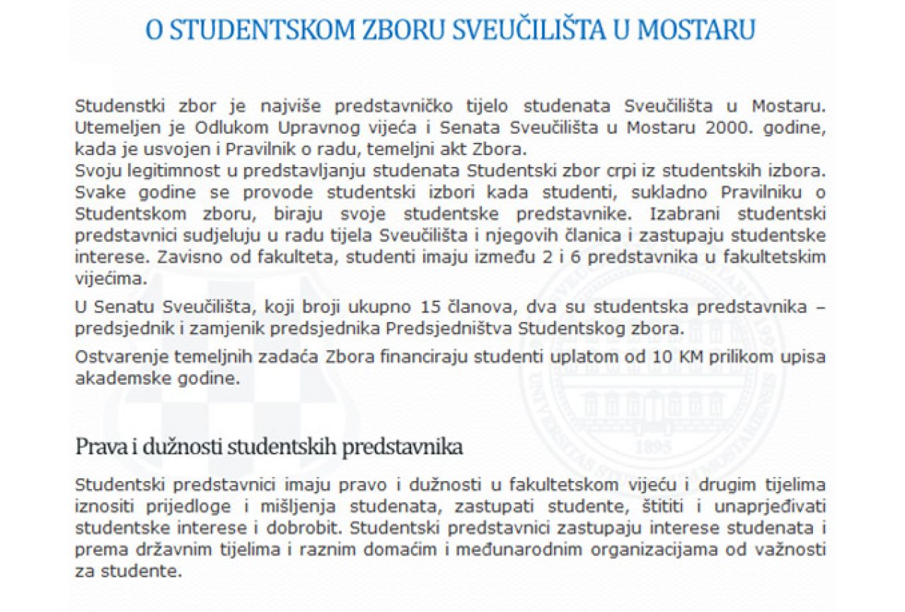 Izabrani predstavnici svih fakulteta Sveučilišta u Mostaru