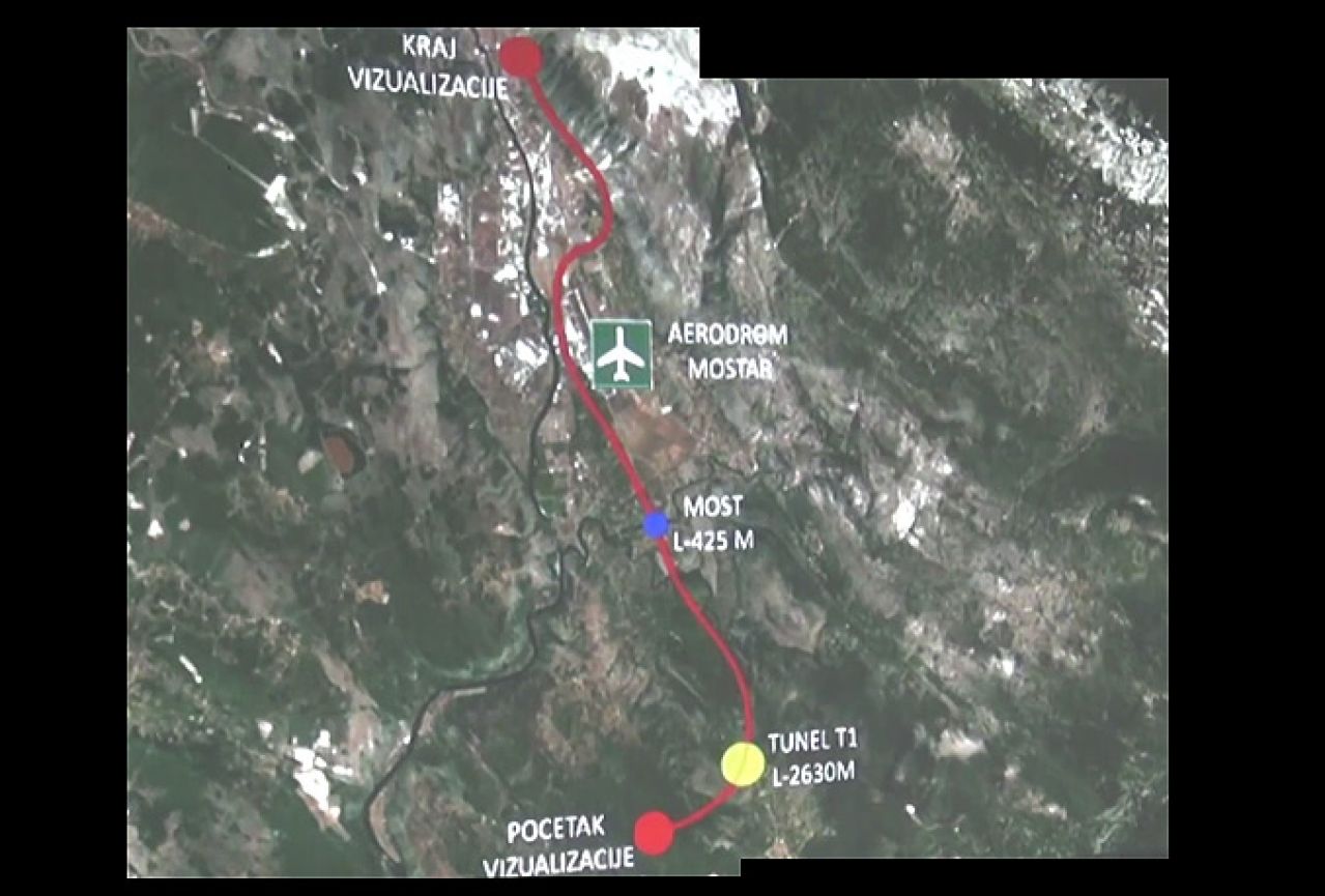 Trasa Koridora 5c: Potpuno promijenjen položaj petlje Mostar - Jug
