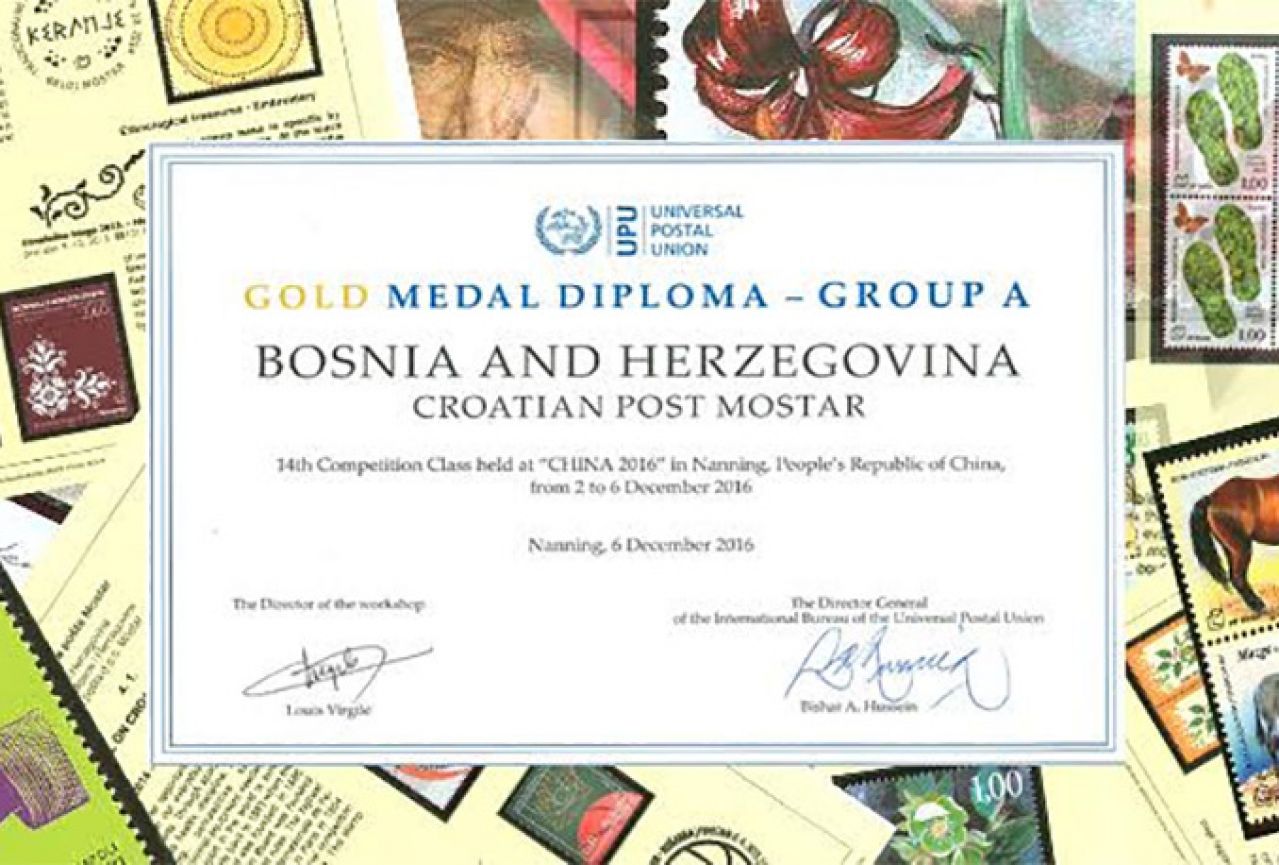 Hrvatska pošta Mostar se okitila zlatom u Kini