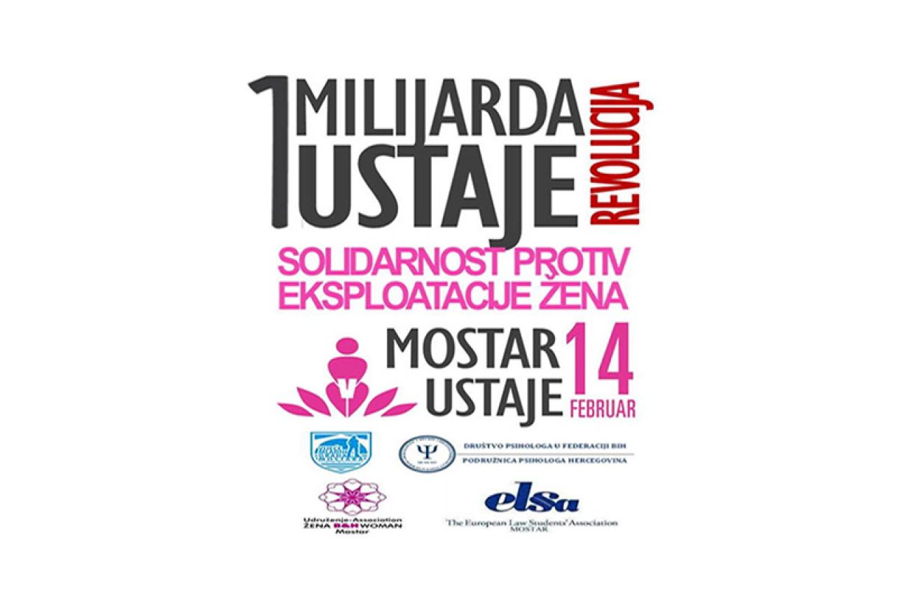 Kampanja protiv nasilja nad ženama ''One billion rising'' u Mostaru