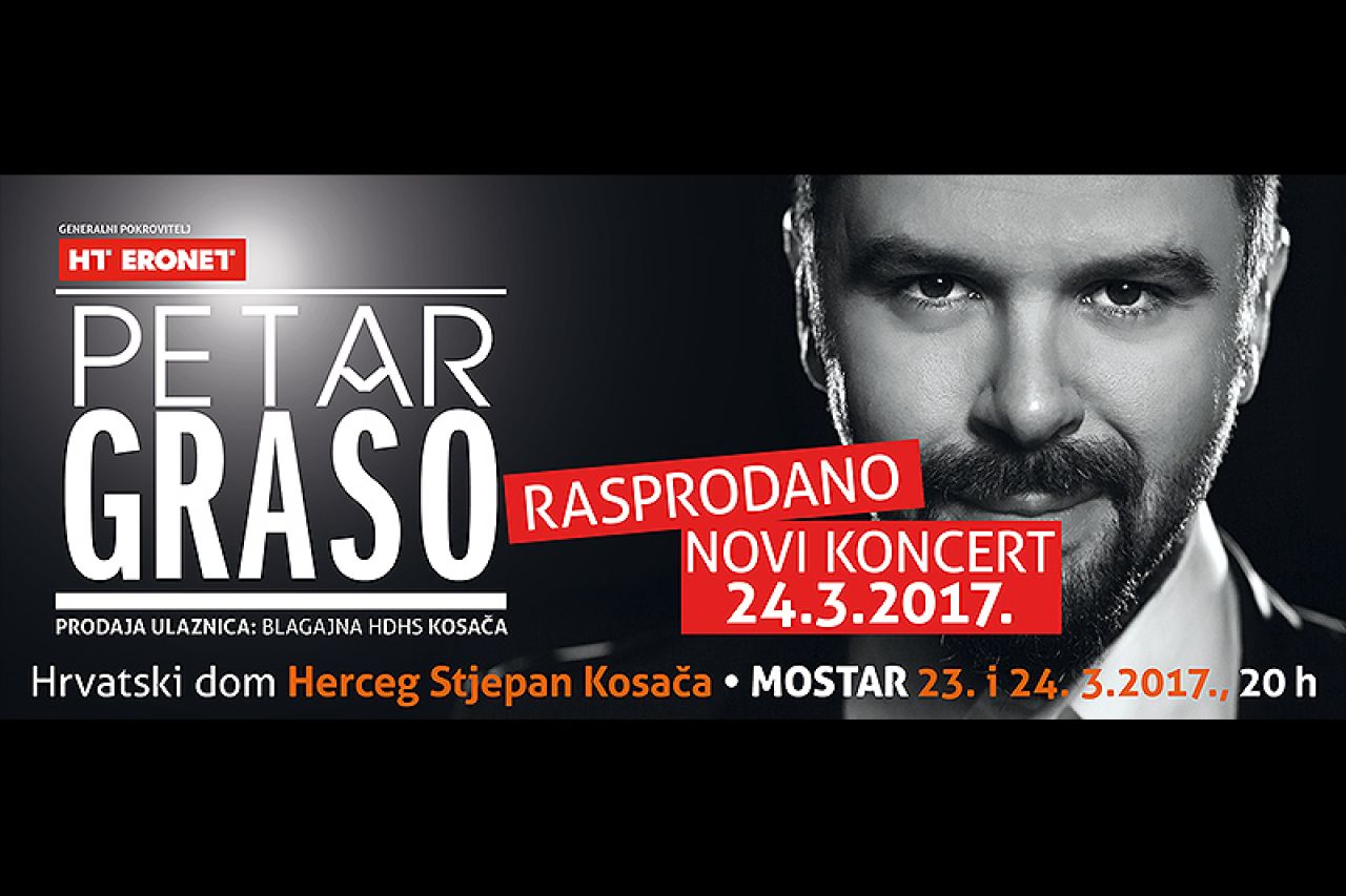 Mostar dobiva još jedan koncert Petra Graše!