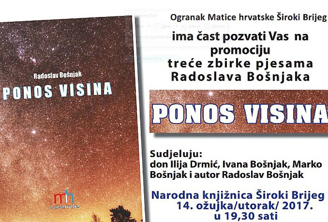 Promocija zbirke pjesama Radoslava Bošnjaka
