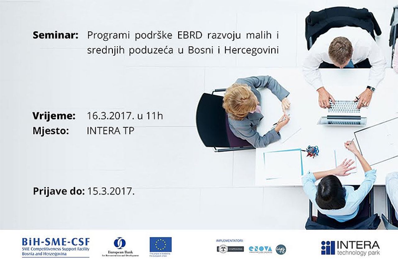 Intera TP: Programi podrške EBRD razvoju malih i srednjih poduzeća u BiH