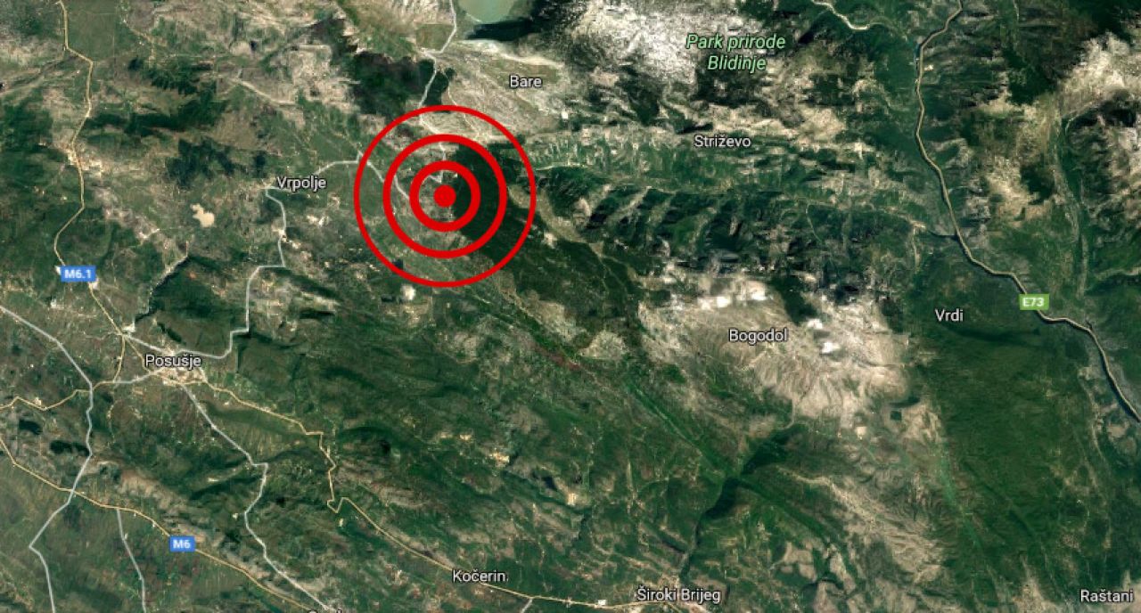 Potres jačine 3,2 stupnja po Richteru zatresao Hercegovinu