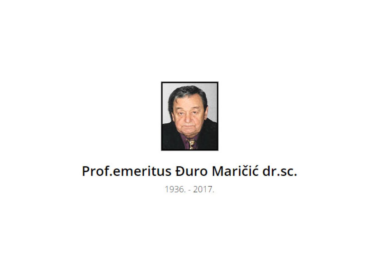 Komemoracija za prof. emeritusa Đuru Maričića u petak u 12 sati