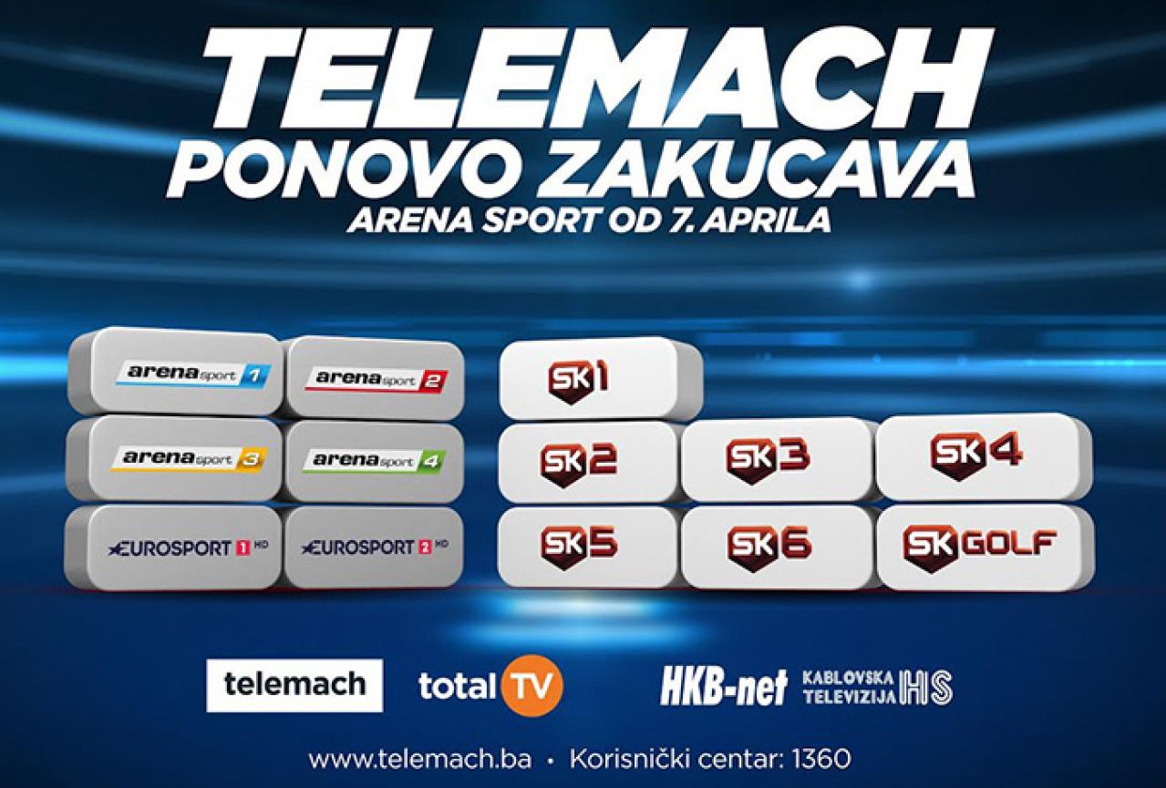 Arena sport kanali od danas i u ponudi Telemacha!