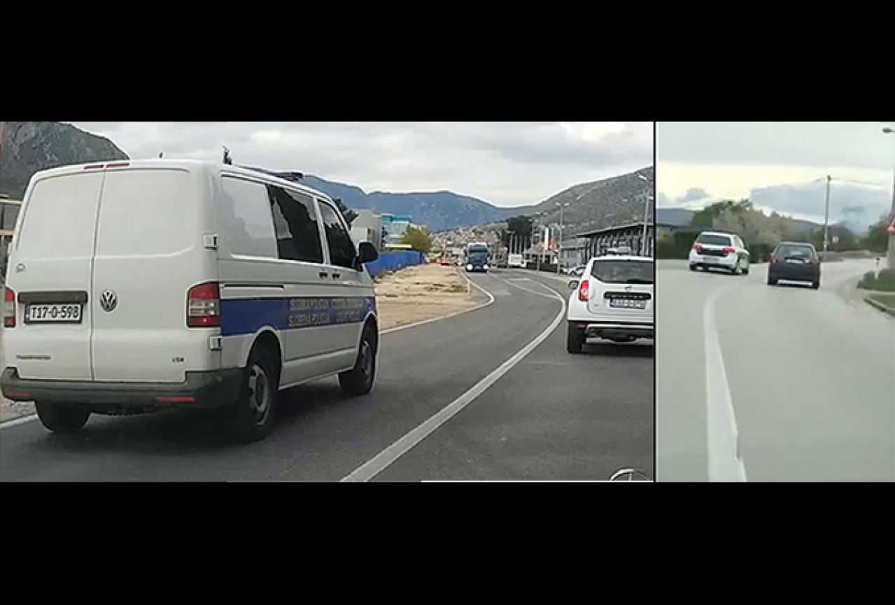 VIDEO | Bahata vožnja policije na mostarskim prometnicama