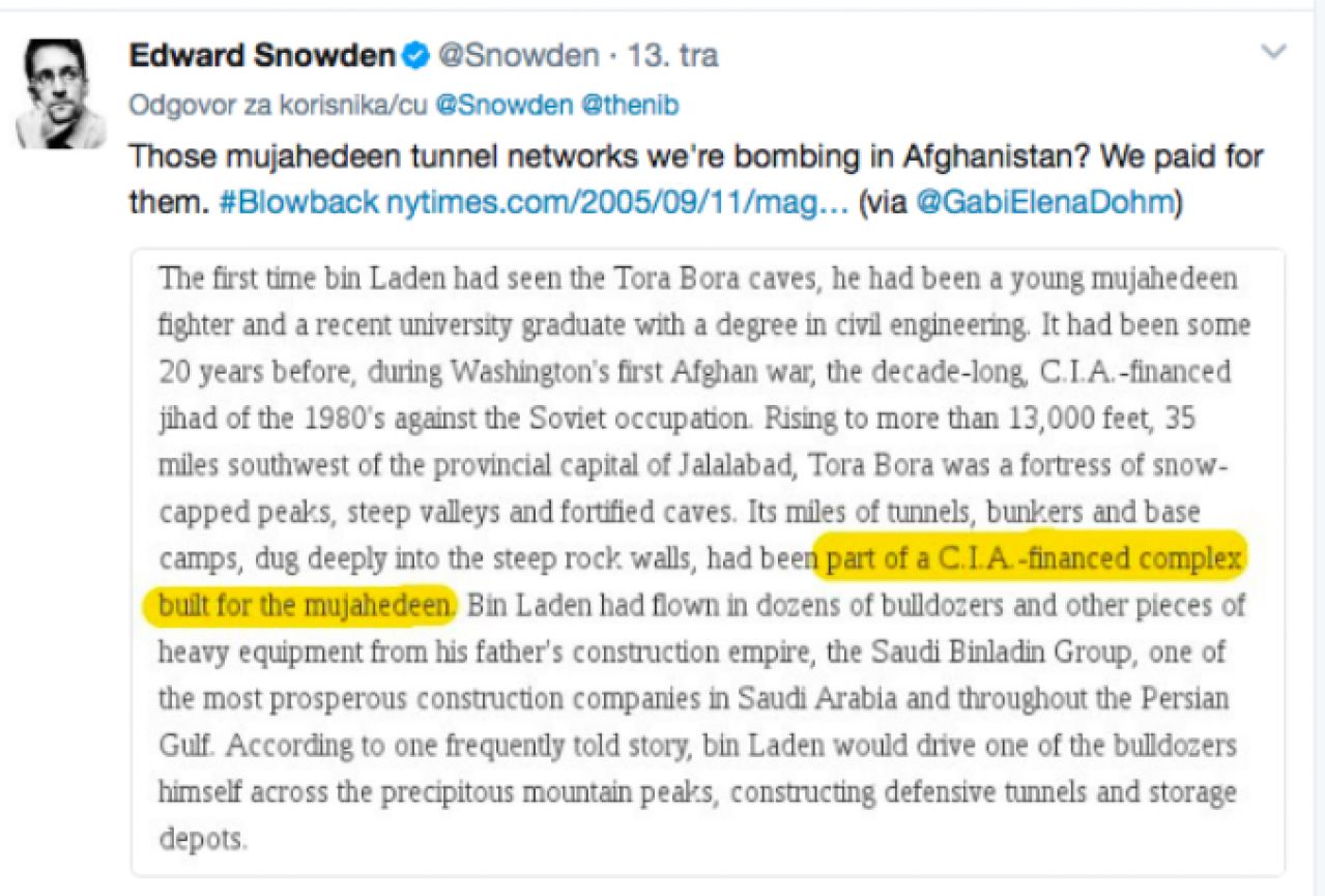 CIA platila tunel koji je Amerika bombardirala