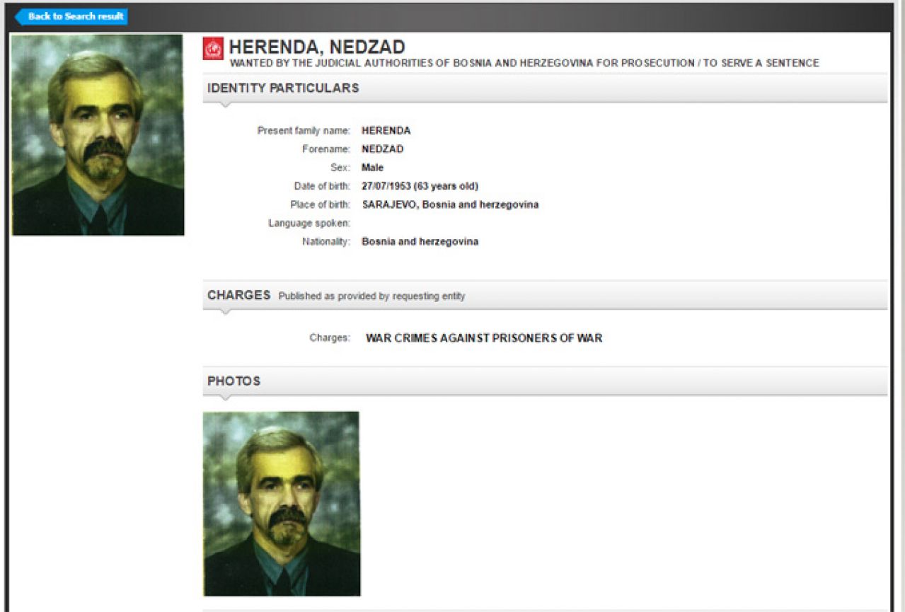 Interpol raspisao potjernicu za Nedžadom Herendom