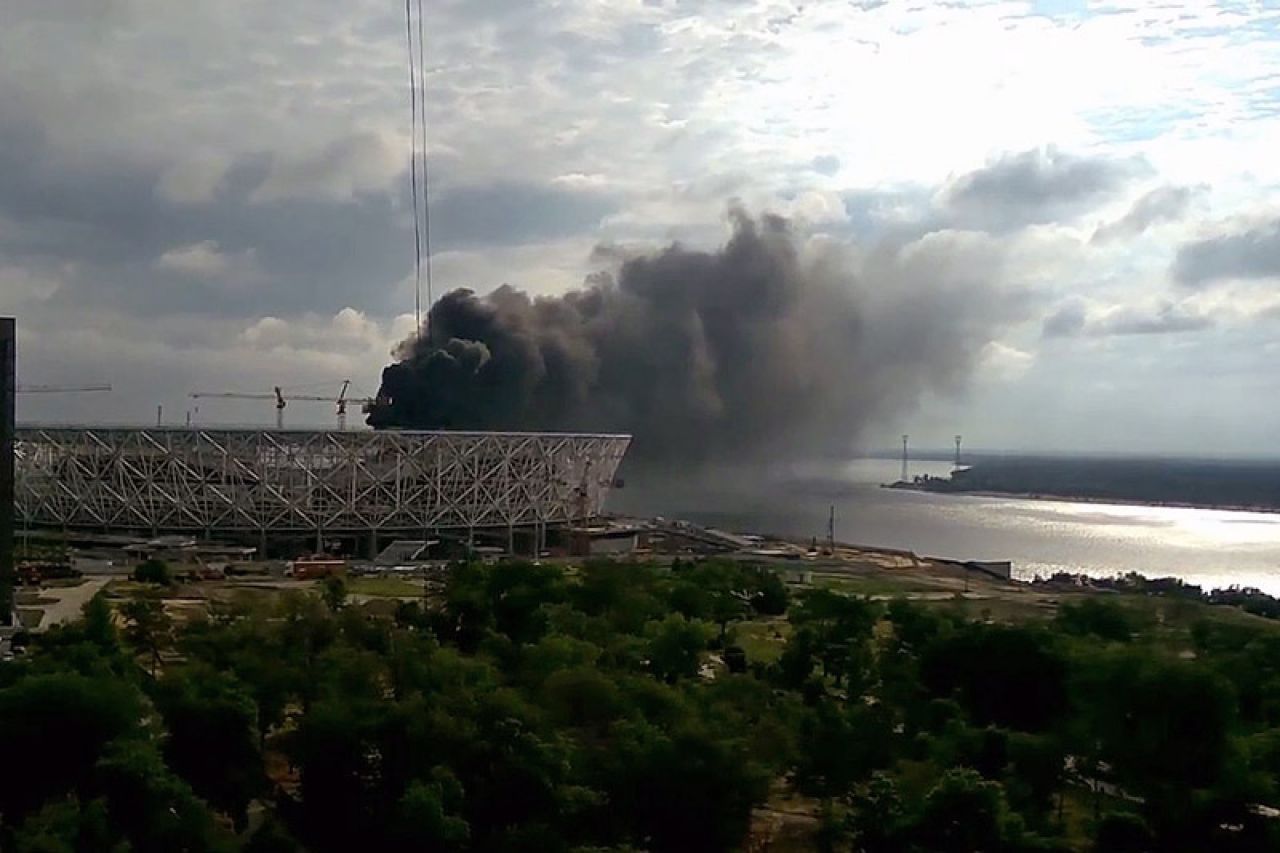 Požar na jednom od stadiona za SP 2018.
