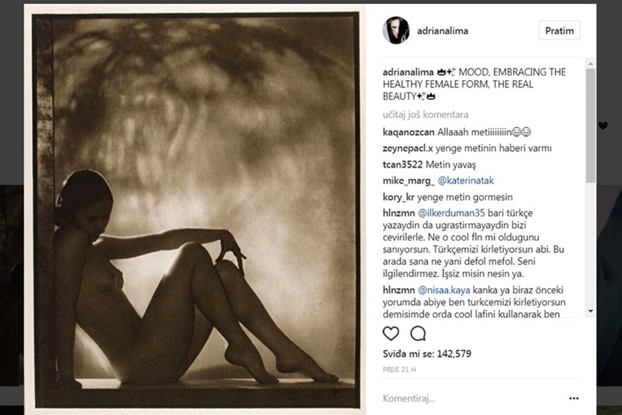 Instagram ne briše golu fotku Adriane Lima, iako krši sva pravila