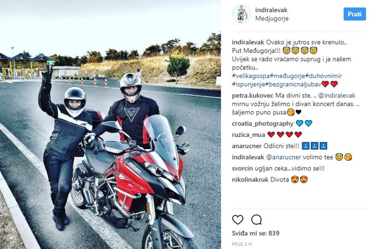 Indira Levak motociklom stigla u Međugorje