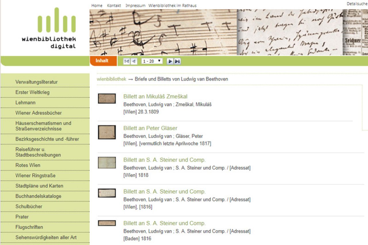 Beethovenova pisma dostupna online u Beču