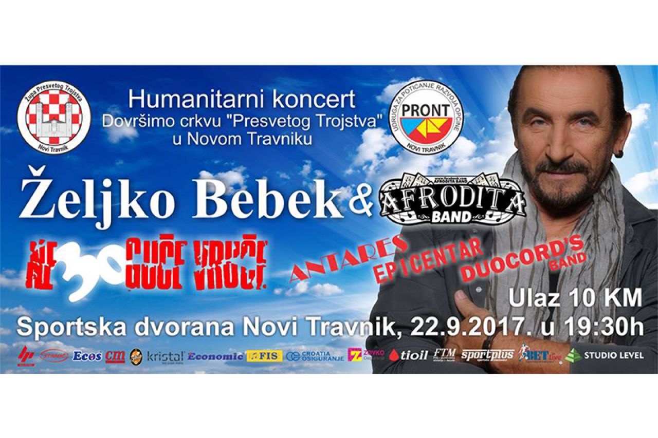 Željko Bebek u Novom Travniku pjeva za dovršetak gradnje crkve