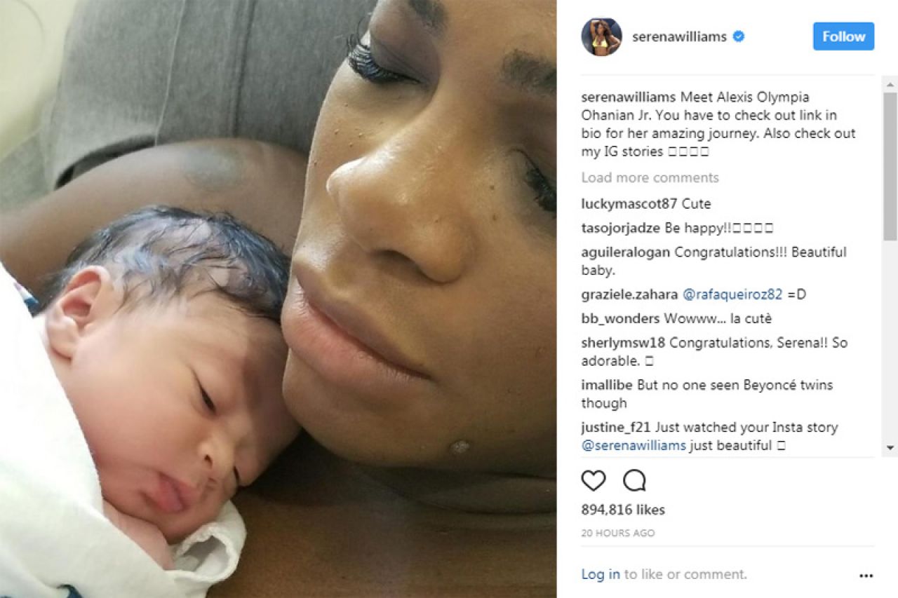 Serena Williams objavila prvu sliku kćeri na Instagramu