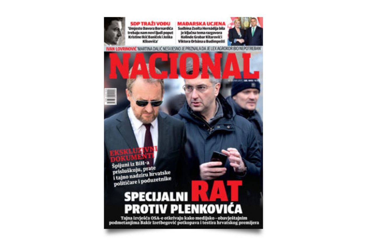 Nacional: Špijuni iz BiH prisluškuju hrvatske političare