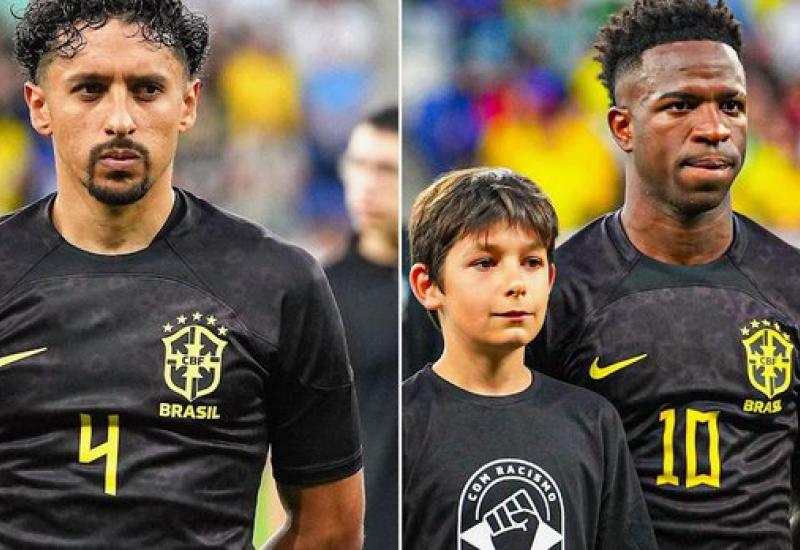 For the first time ever, Brazil's football team wear black shirts