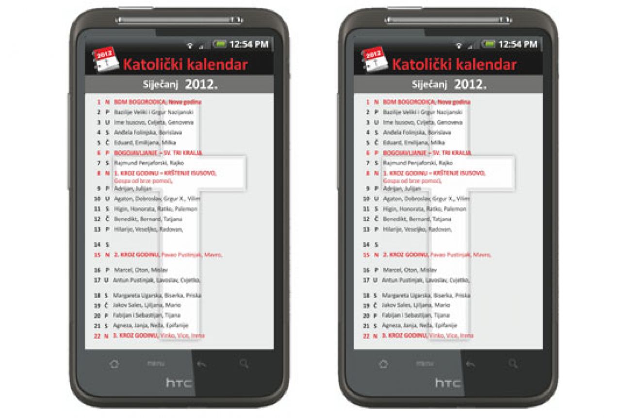 Aplikacija za vaš mobitel: Katolički Kalendar 2012.